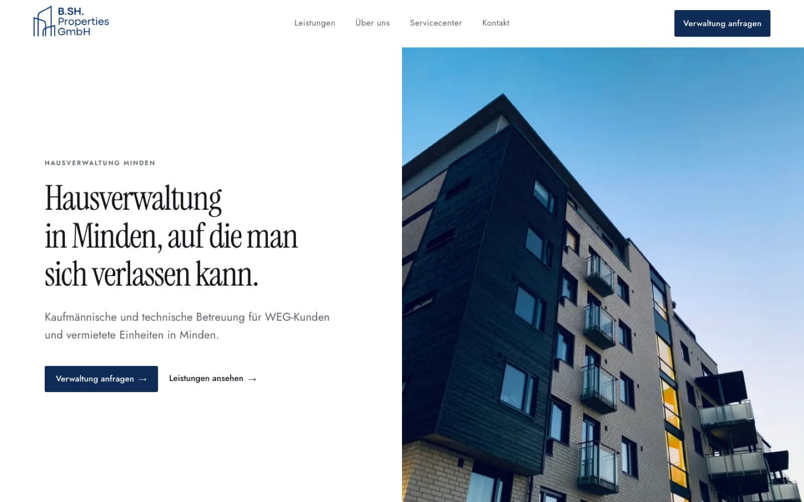 Startseite von bsh-properties.de