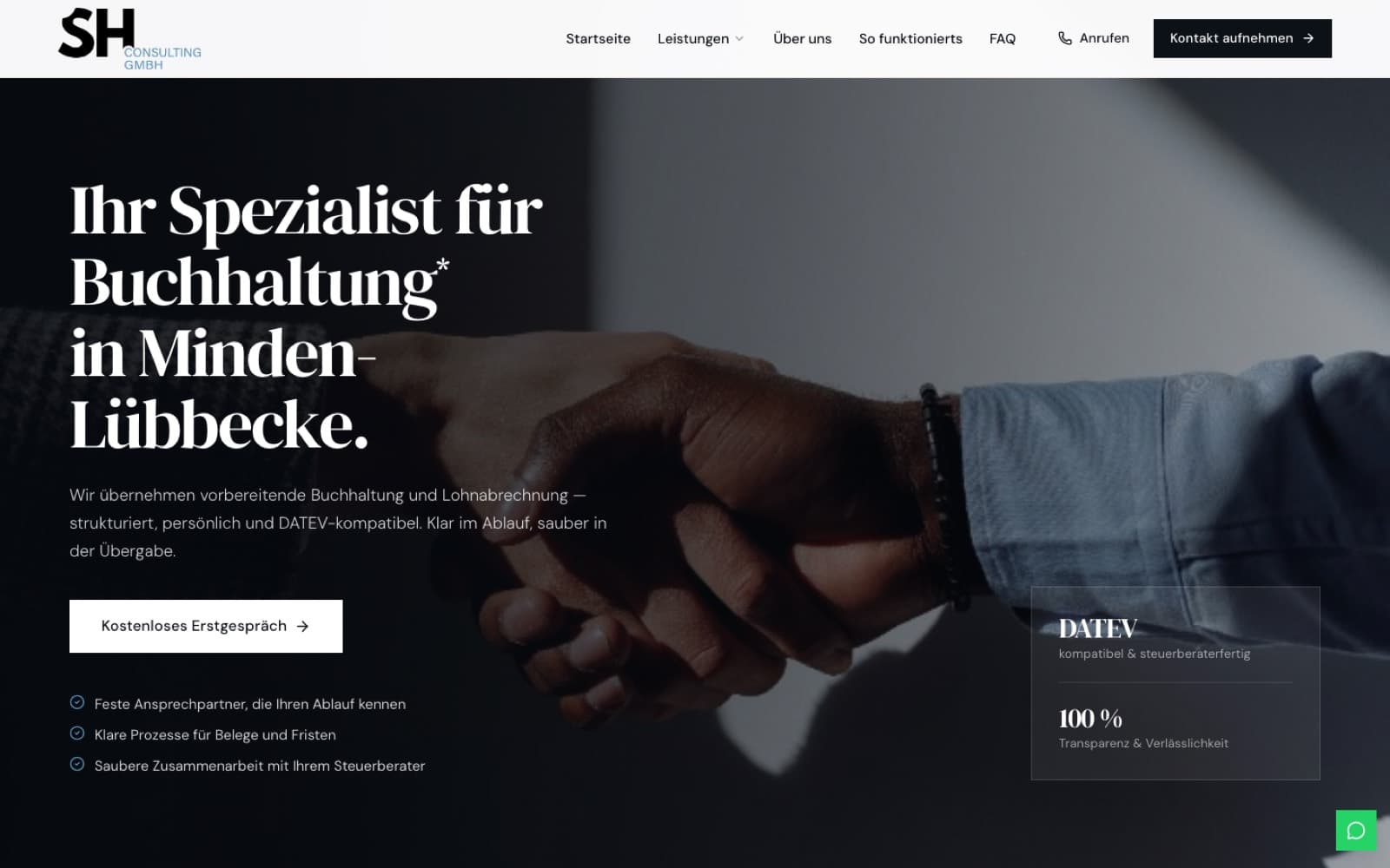 Startseite von shconsulting-minden.de